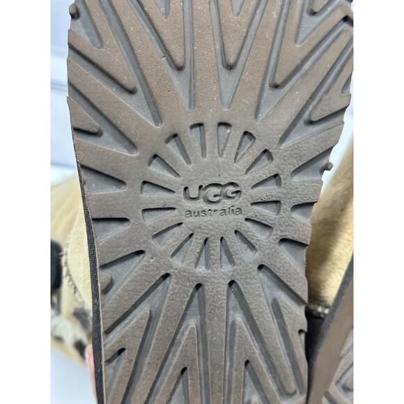 Ugg Bailey Button Triplet Brown Bomber Boot Sheepskin Shearling Lined Sz 6 Tall - Picture 12 of 13